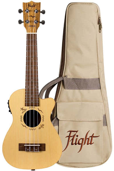 Flight DUC328CEQ Elec Concert Ukulele - Zeb B&S -