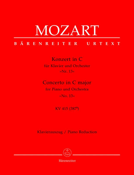 MOZART W.A. - CONCERTO EN DO MAJEUR POUR PIANO ET ORCHESTRE N°13 KV 415 - REDUCTION PIANO