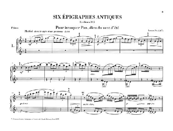 Debussy C. - Six Epigraphes Antiques