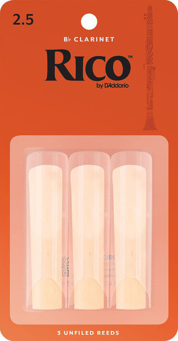 RICO ORANGE BB CLARINET REEDS 2.5