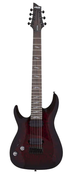 Schecter Omen 7 Elite Lh Black Cherry Burst
