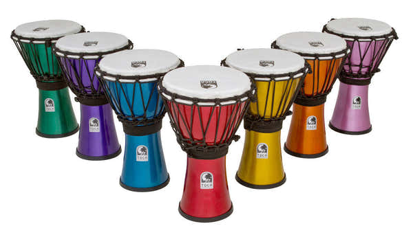 Toca Pack of 7 Freestyle Colorsound djembes 7"