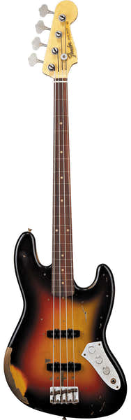 Jazz Bass Jaco Pastorius Fretless Relic 3-Color Sunburst Artist 2025