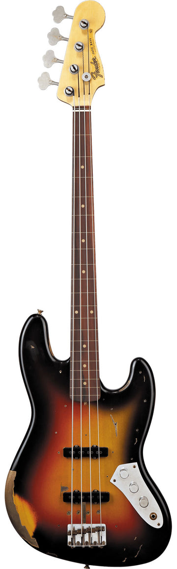 Jazz Bass Jaco Pastorius Fretless Relic 3-Color Sunburst Artist 2025