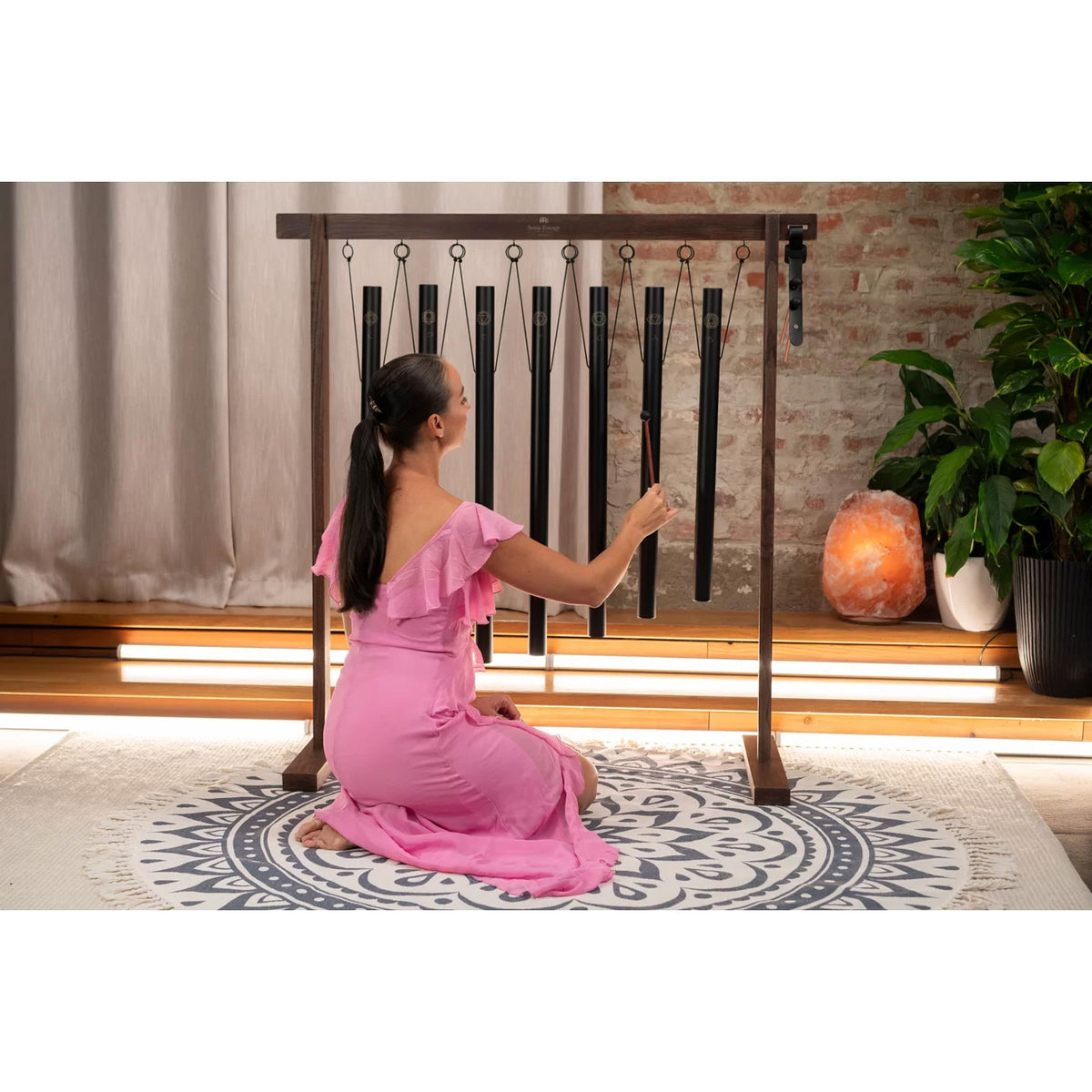 7-piece Sound Bath Tube Chime Chakra Set 432 Hz Black