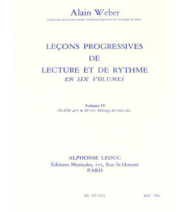 WEBER A. - LEÇONS PROGRESSIVES DE LECTURE ET DE RYTHME VOL.4