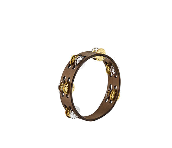 Meinl CTA2VM-WB - 8" WOOD TAMBOURINE WALNUT BROWN MIXED JINGLES