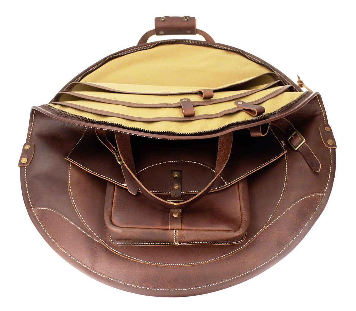 24" BACKPACK LEATHER CYMBAL CASE - BROWN