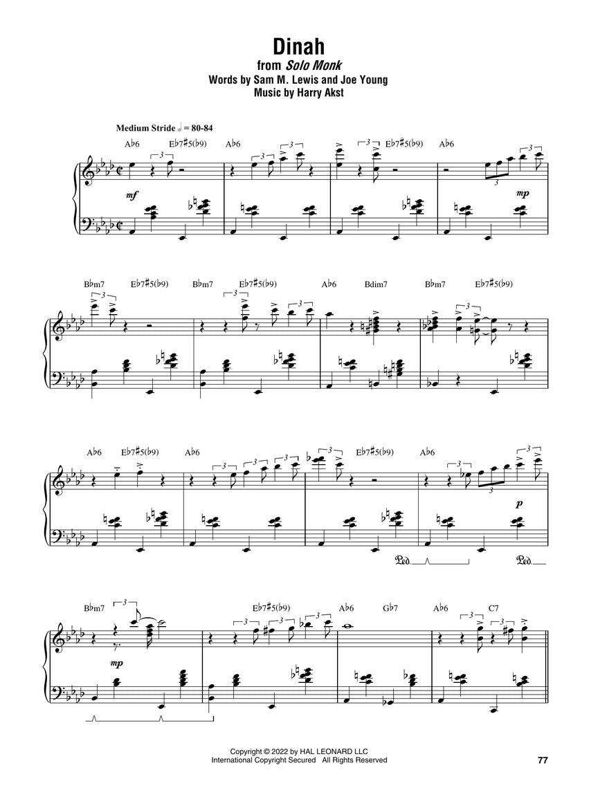 Thelonious Monk - Omnibook - Piano Transcriptions
