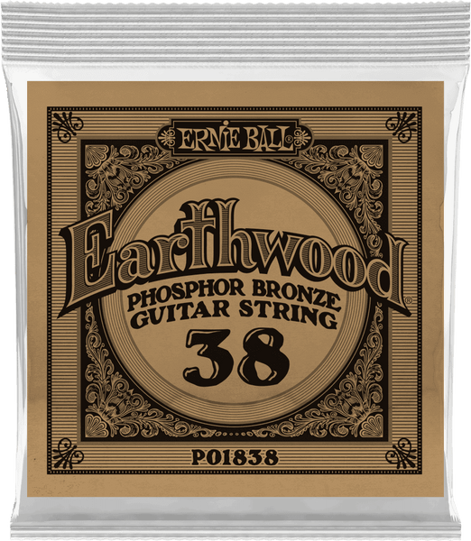 Ernie Ball .038 EARTHWOOD PHOSPHOR BRONZE ACOUSTIC GUITAR STRINGS