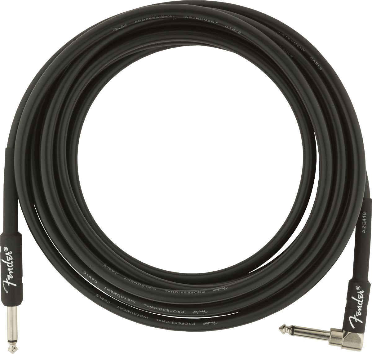 PROFESSIONAL INSTRUMENT CABLES STRAIGHT/ANGLE 15' BLACK