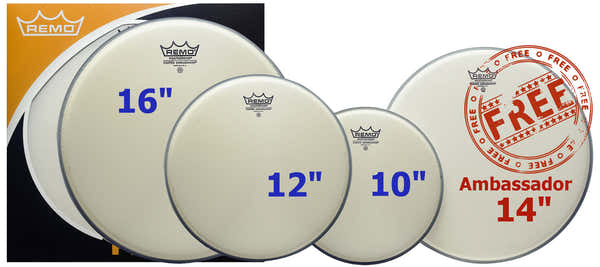 Remo PP-233-BA - PROPACK AMBASSADOR COATED 1/12/14/16