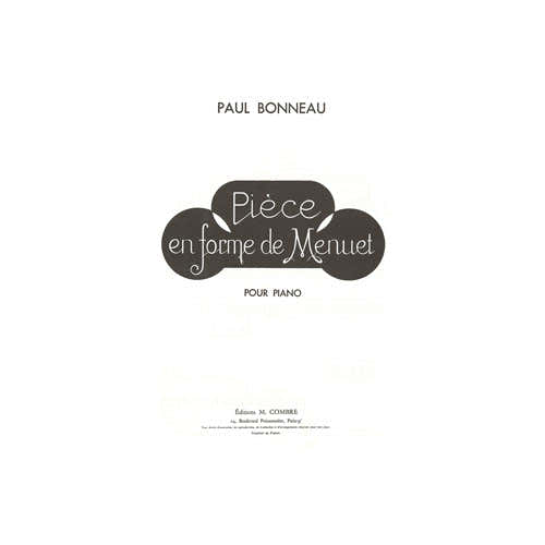 Combre Bonneau - Pièce En Forme De Menuet - Piano