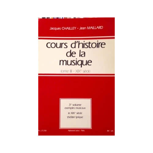 Leduc Cours d'histoire de la musique : Tome 3 vol. 3