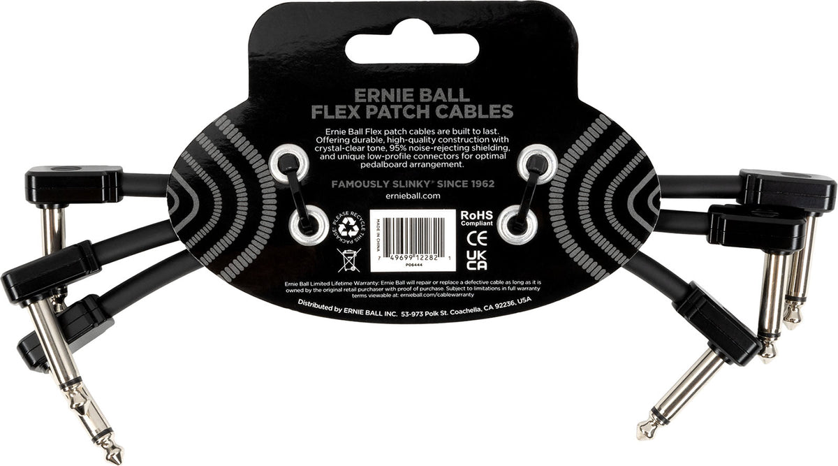 PATCH CABLE FLEX 15CM - PACK 3 BLACK
