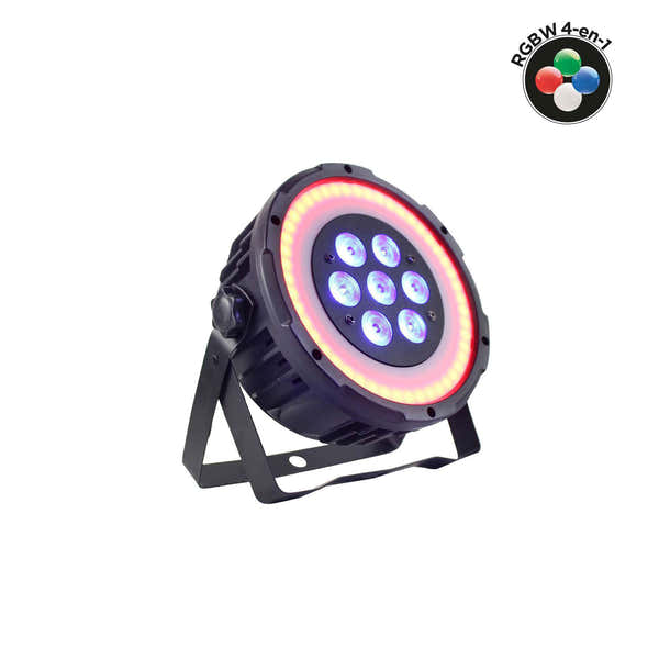 Power Lighting Par Slim 7X10W Quad Ring