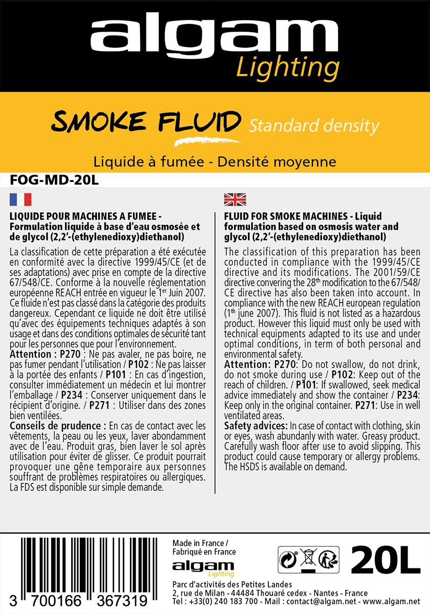 FOG-MD-2L-SMOKE LIQUID MEDIUM DENSITY 20L