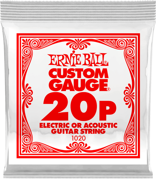 Ernie Ball .020 PLAIN STEEL ELECTRIC OR ACOUSTIC GUITAR STINGS