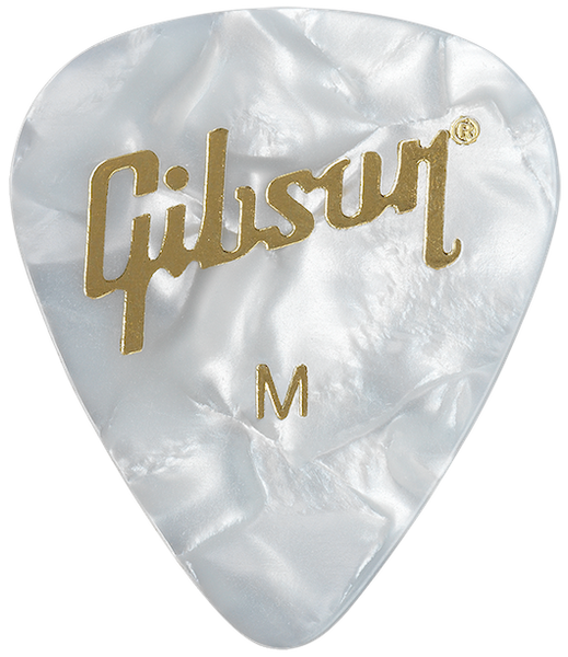 Gibson Accessories GUITAR PICKS PEARLOID WHITE 12 PACK MEDIUM