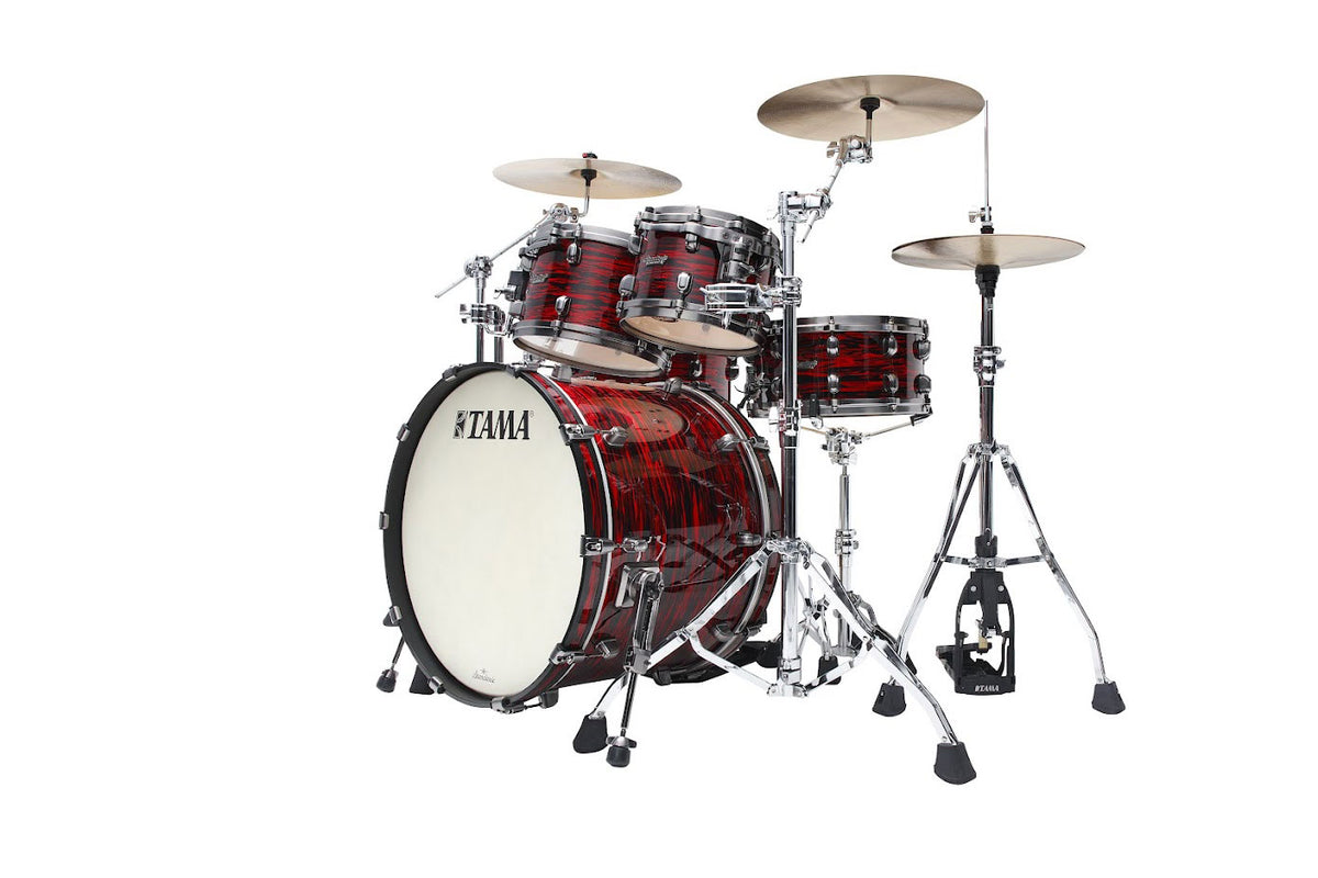 STARCLASSIC MAPLE STAGE 22 DRUM KIT SMOKED BLACK NICKEL SHELL HARDWARE RED OYSTER