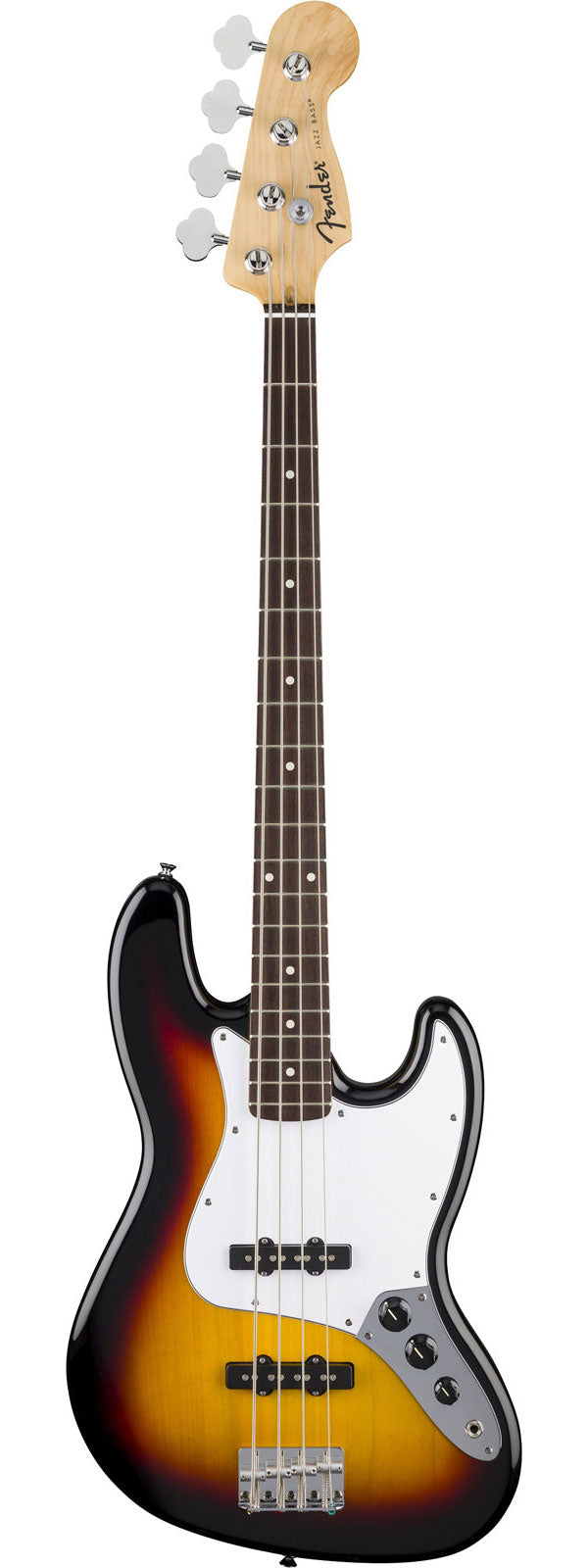 Standard Jazz Bass LRL White Pickguard 3-Color Sunburst