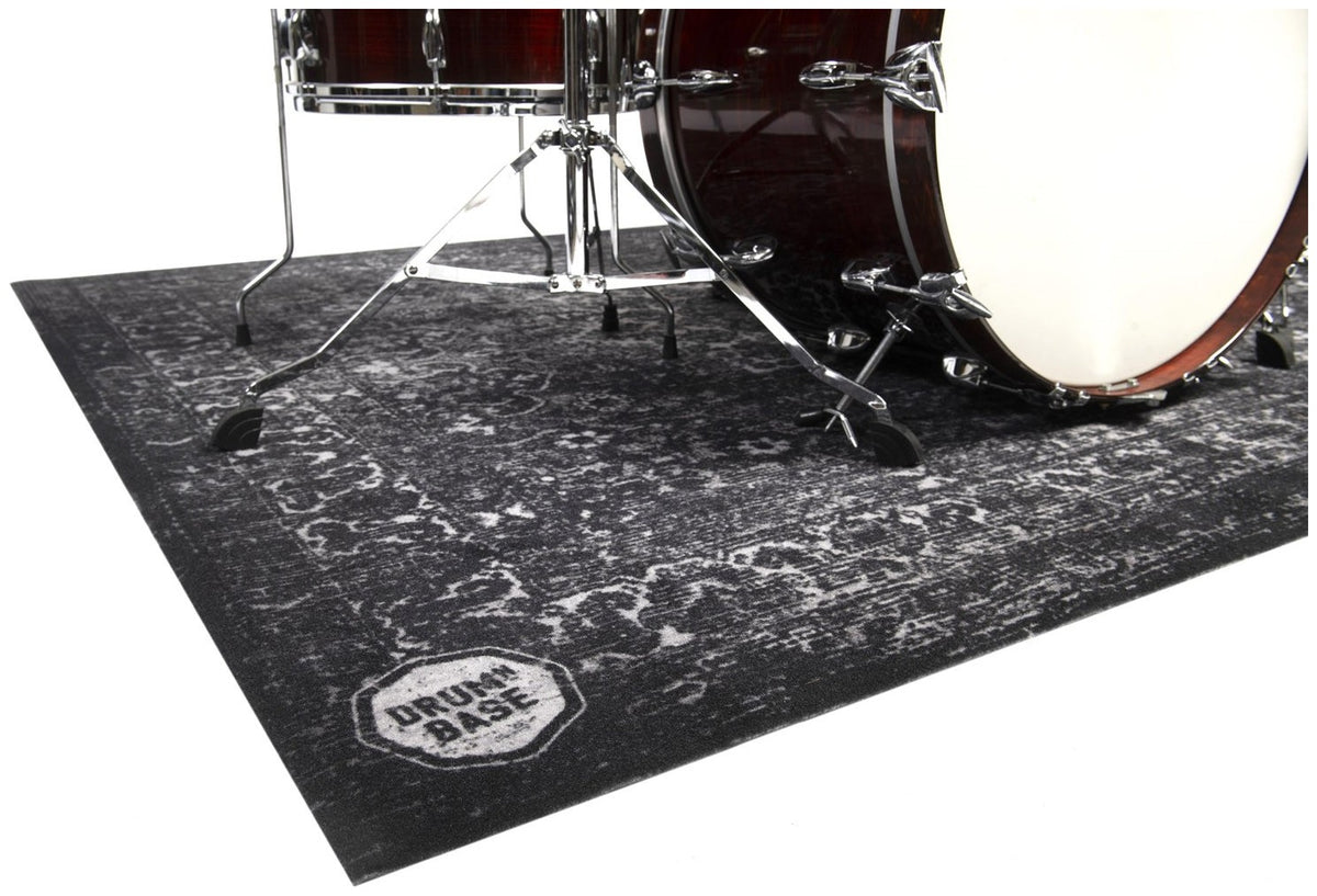 RWP185-BLK - Pro X-Heavy 7kg Road Worn Black Persian - Drum Mat 1.85 x 1.60m
