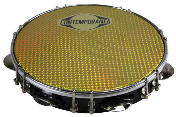 Contemporanea C-PF10-01BG - PANDEIRO 10" BLACK - SKIN GOLD
