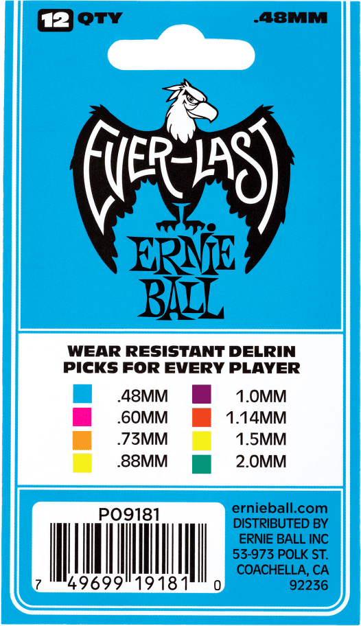 EVERLAST PICKS 12-PACK BLUE .48MM
