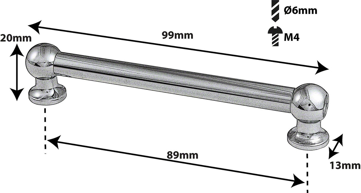 TL12D89 - TUBE LUG - 89MM - DOUBLE ENDED (X1)
