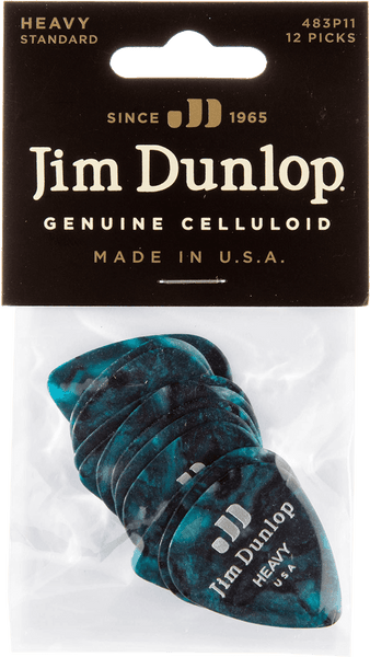 Dunlop 12 x Thin Genuine Celluloid Turquoise
