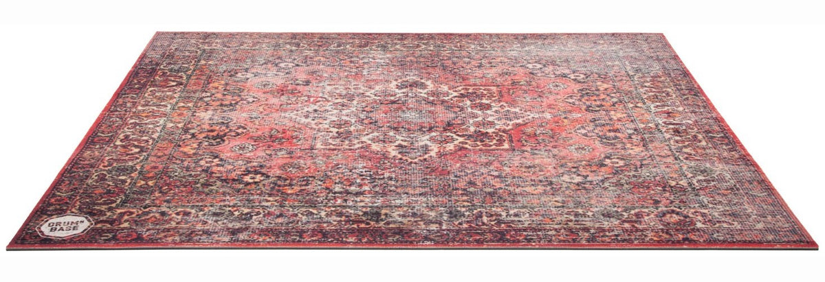 Free Suspension & 27dB Impact Noise Reduction - Drum Mat 1.50 x 1.30m - Persian Worn Red