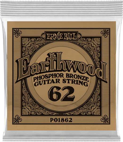 Ernie Ball .062 EARTHWOOD PHOSPHOR BRONZE ACOUSTIC GUITAR STRINGS