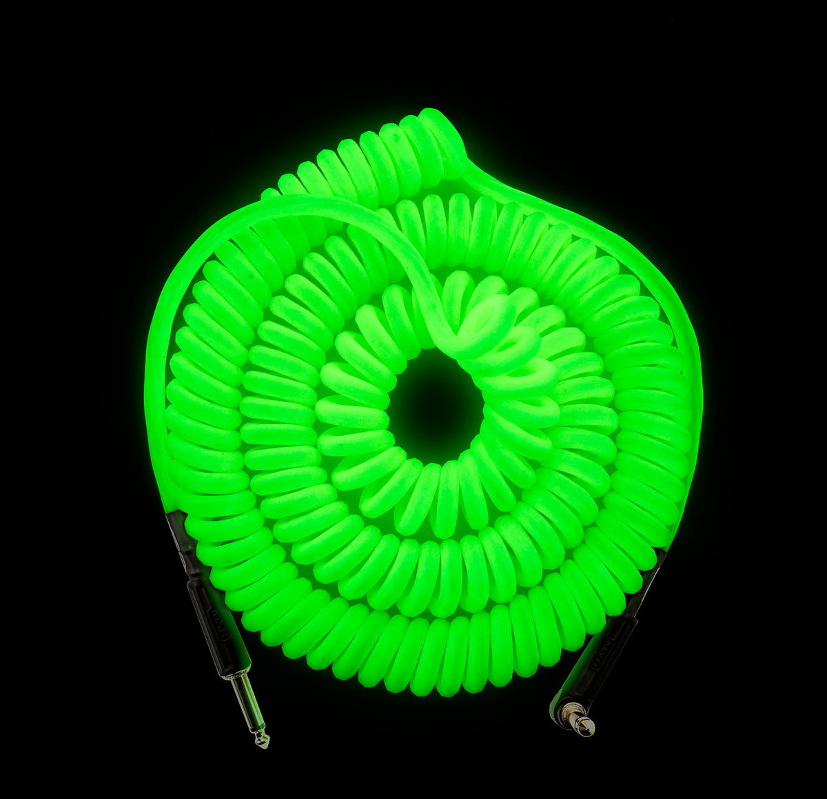 Coiled cable 9m Glow in the dark