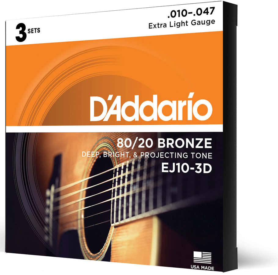 EJ10-3D Bronze Extra Light 10-47 (3 Sets)