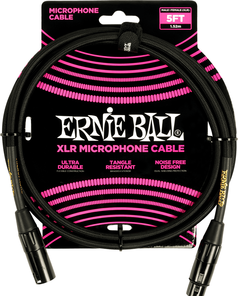 MICROPHONE CABLES XLR MALE/XLR FEMALE 1,5M BLACK