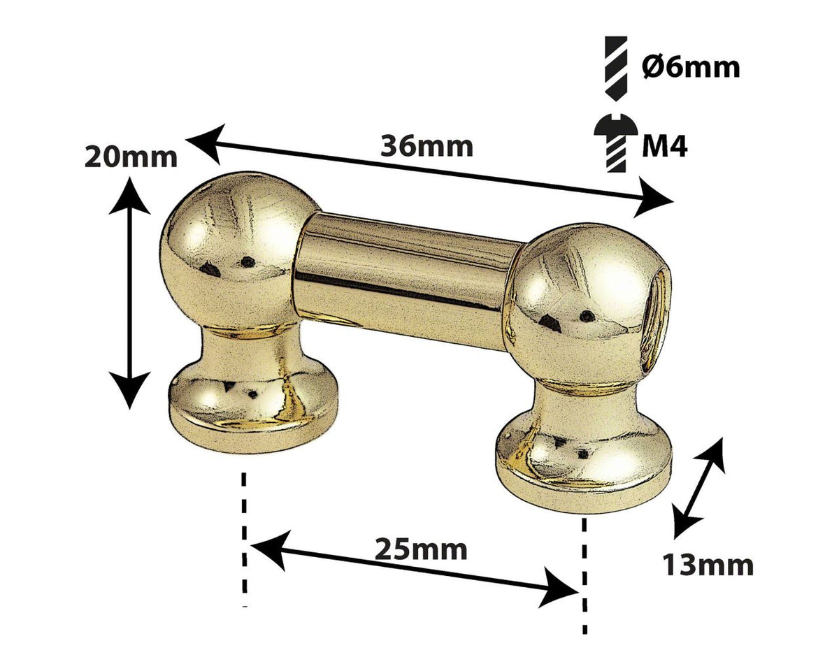 TL12S25-BR - TUBE LUG BRASS - 25MM - SINGLE ENDED (X1)