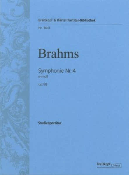 Edition Breitkopf Brahms Johannes - Symphonie NR. 4 E-moll Op. 98 - Orchestra